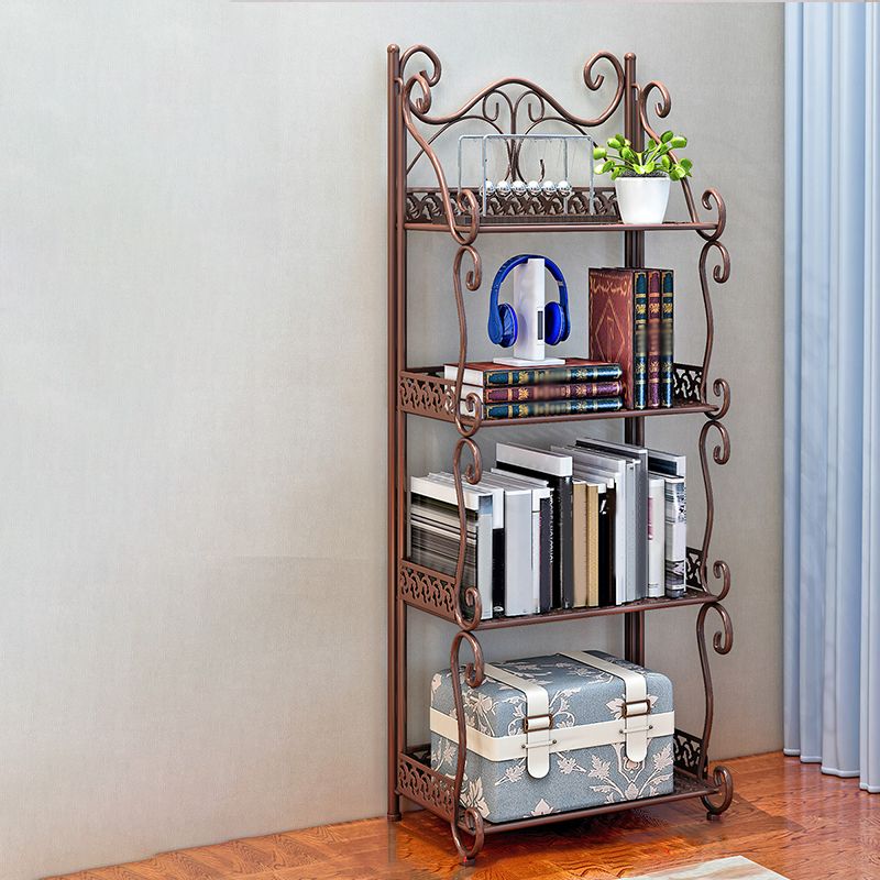 Metal Standard Bookcase Contemporary Open Back Bookshelf with Shelves
