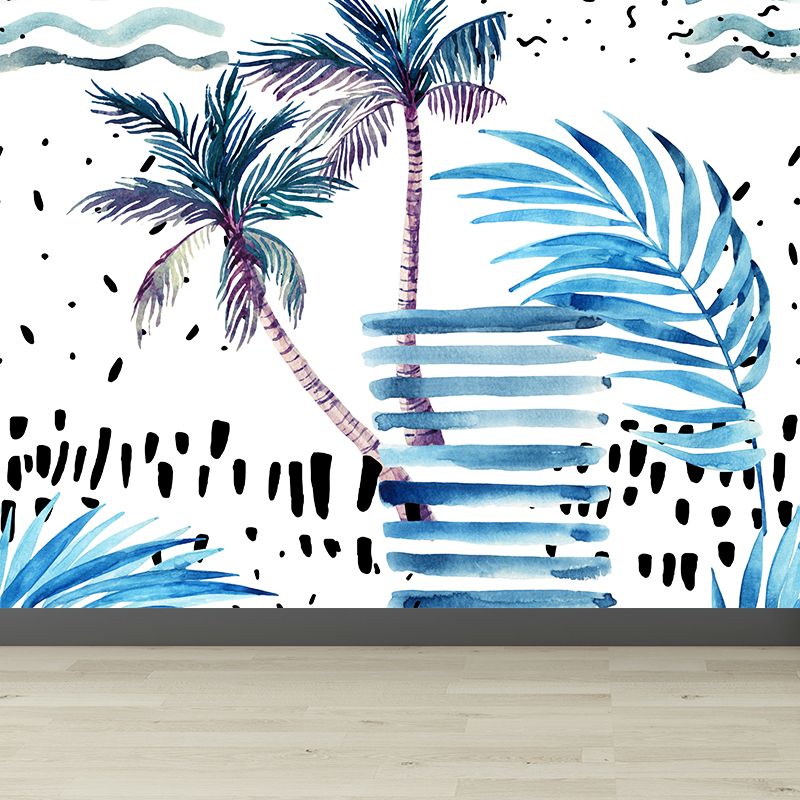 Coconut Tree Wall Mural Tropical Washable Living Room Wall Covering, Personalize