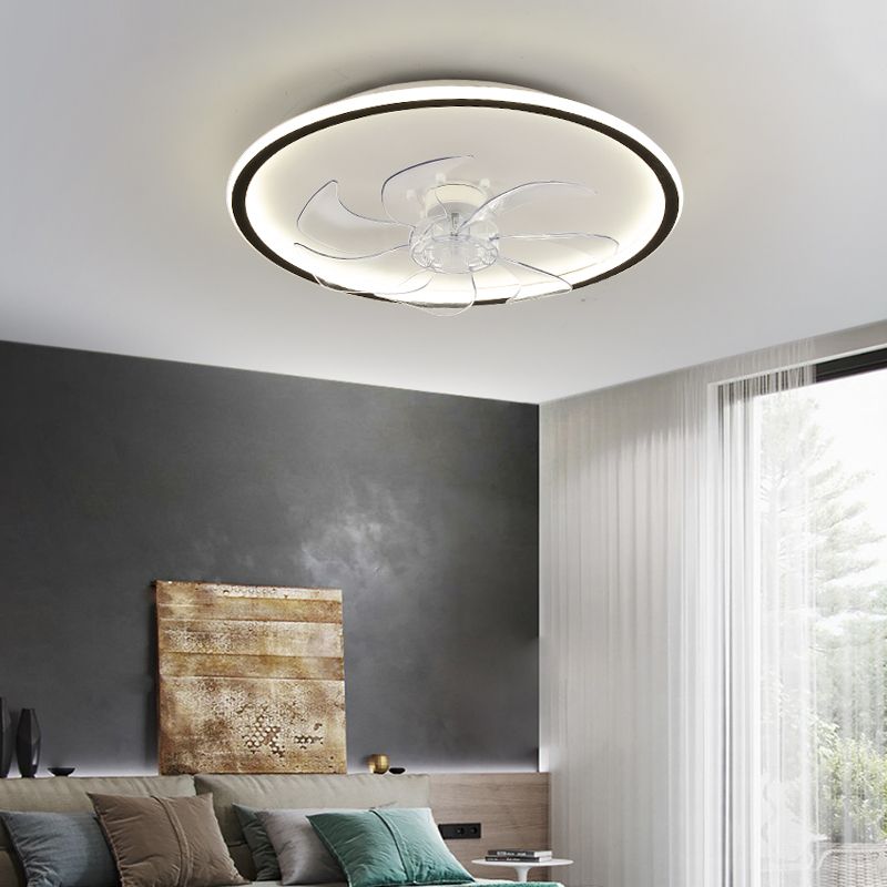 1-Light Ceiling Fan Light Modern Style Metal Ceiling Fan Lighting for Bedroom