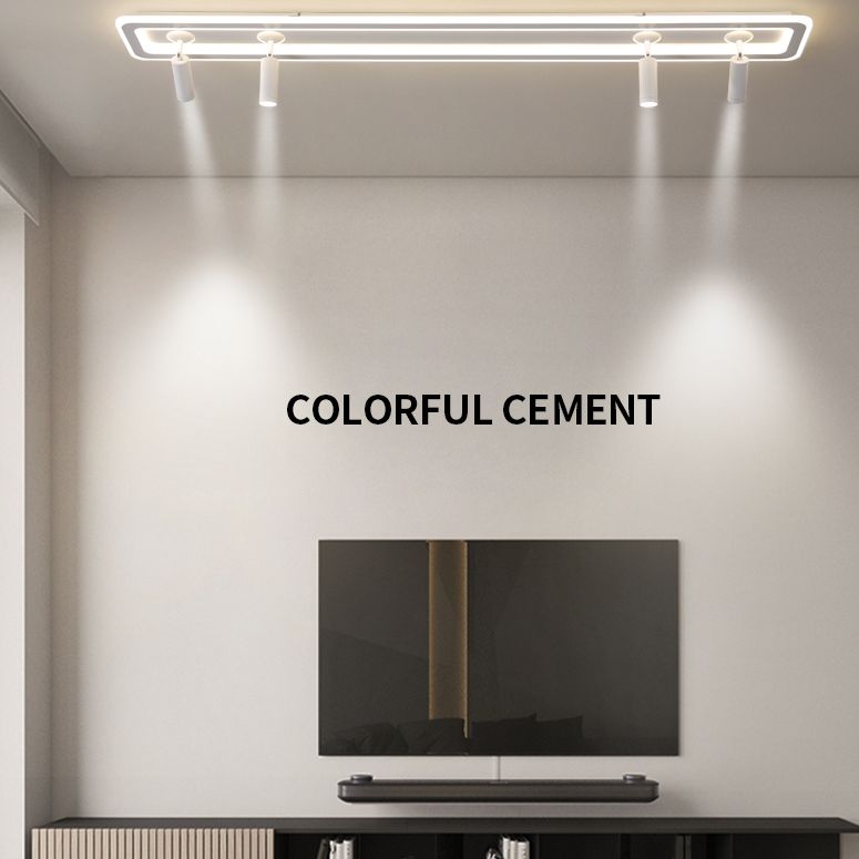 Luz de techo semi rascuble de LED rectangular blanco en el estilo de techo interior acrílico de estilo creativo moderno con lámpara de aluminio ajustable