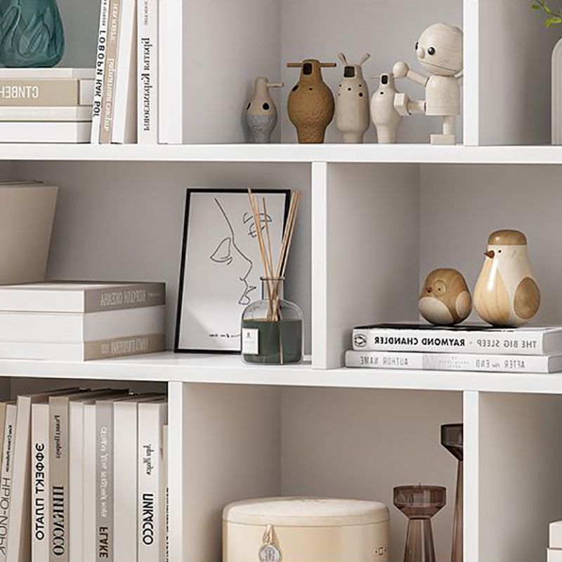 Standard Closed Back Bookshelf Engineered Wood Scandinavian Bookcase