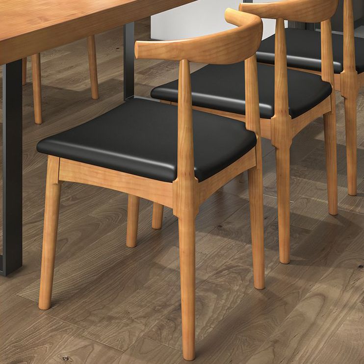 Industrial Dining Table Set 1/3/4/5/7 Pieces Solid Wood Top Table with Cow Horn Chairs