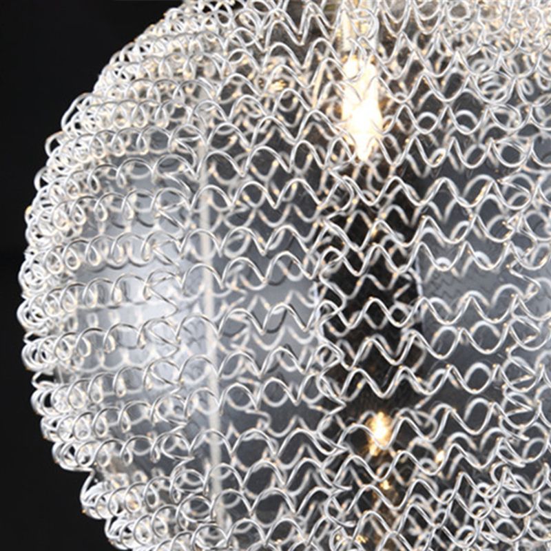 Chromball -Anhänger Leuchte moderne klare Glashängung Licht für Wendeltreppen