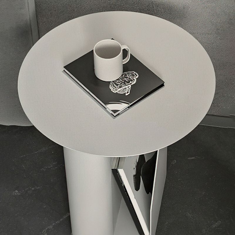 18.5" Tall Pedestal End Table Mid-Century Metal Round Side End Table