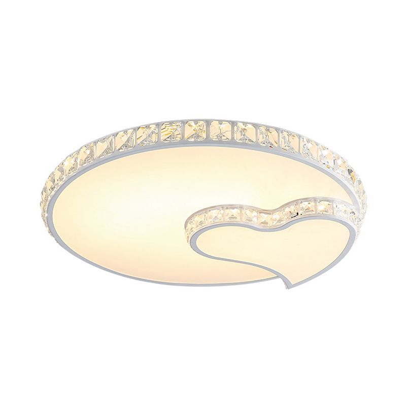 Geometry Acrylic Flush Mount Lamp Modern LED Ceiling Fixture with Clear Crystal Edge for Bedroom