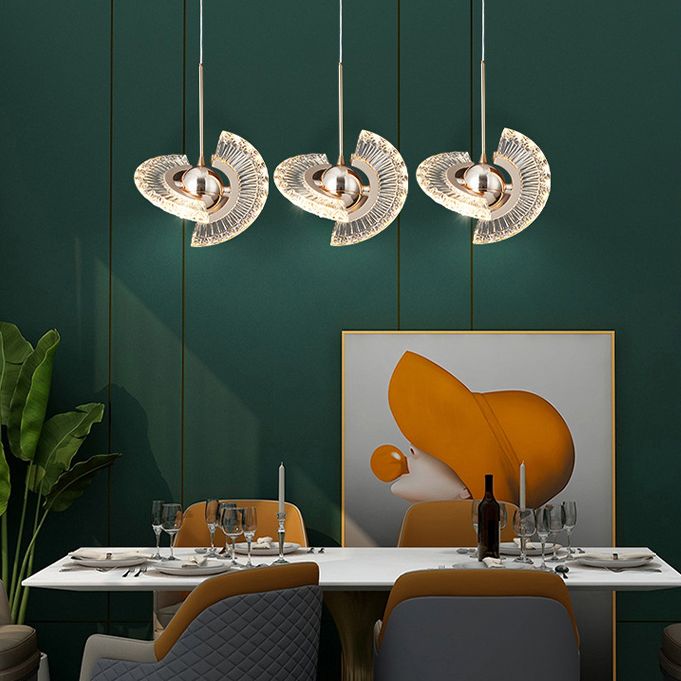 1-Light Acrylic Suspended Lighting Fixture Modern Pendant Light Kit for Dining Room