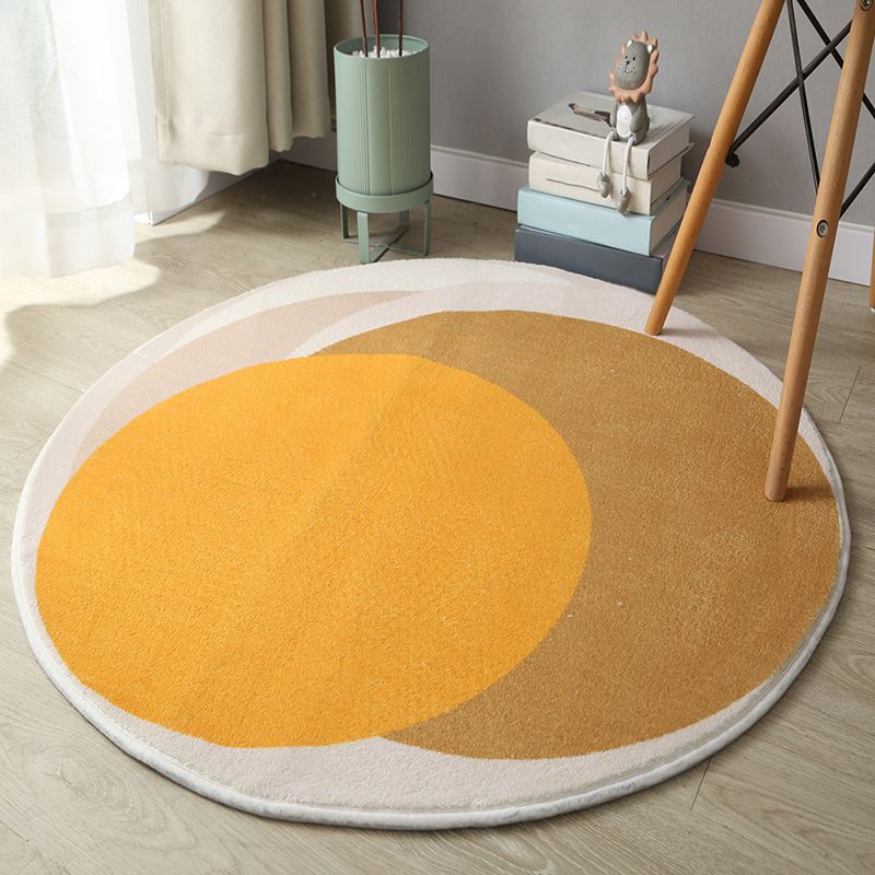 Novelty Circular Shape Rug Modern Area Rug Polyester Easy Care Carpet for Living Room