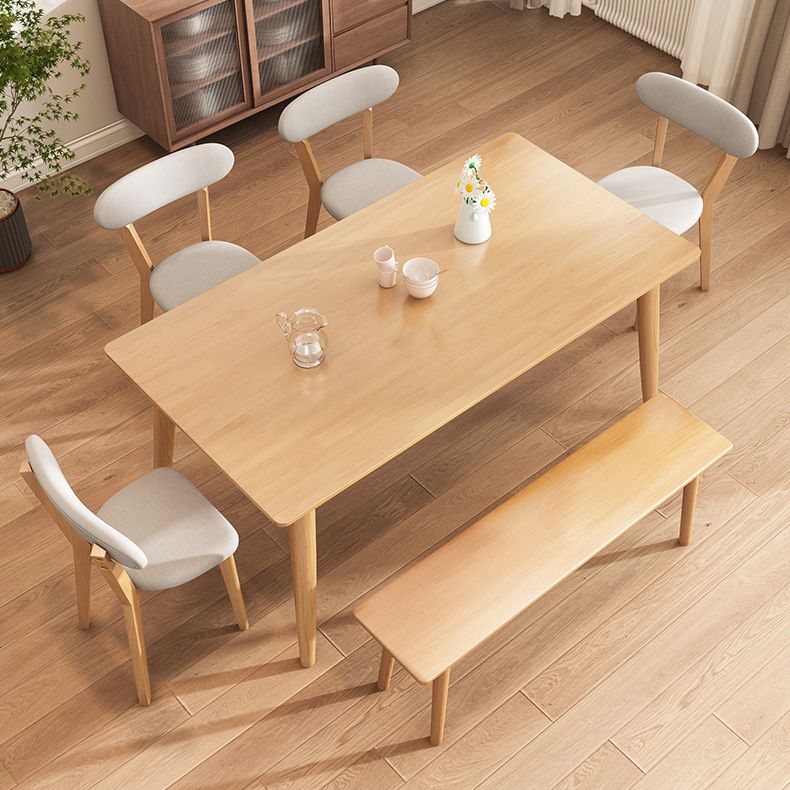 Minimalistische Küche Massivholz Esstisch Rechteck Standard Esstisch mit 4 Beinbasis