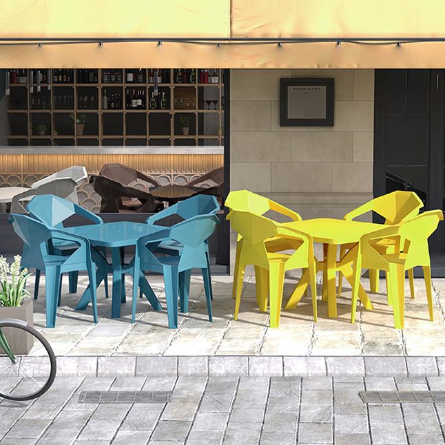 Modern Waterproof Square Courtyard Table Plastic Outdoor Table