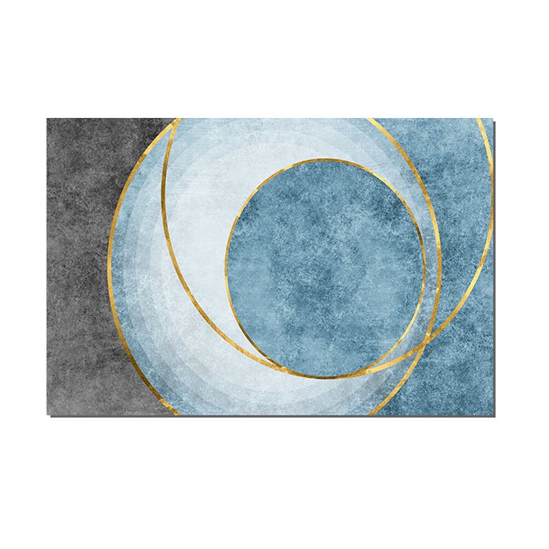 Gorgeous Carpet Trendy Blue Tone Polyester Area Rug Living Room Rug for Non-Slip Backing