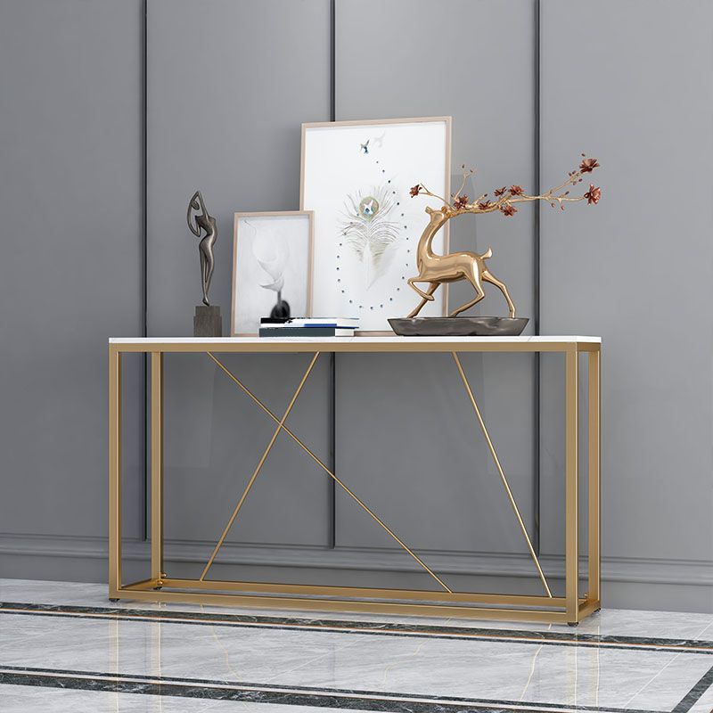 Contemporary Rectangle End Table Antique Finish Console Sofa Table