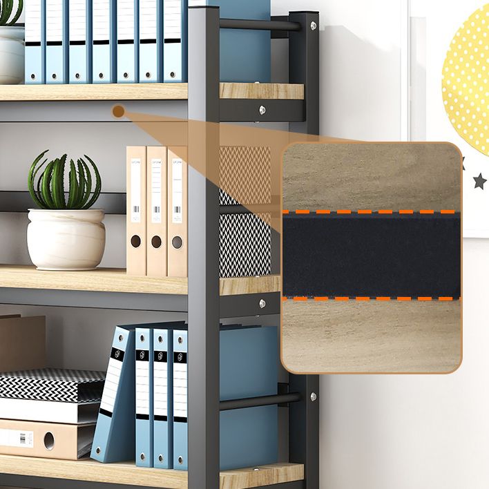 Modern Style Bookshelf Black Metal Frame Bookcase for Office