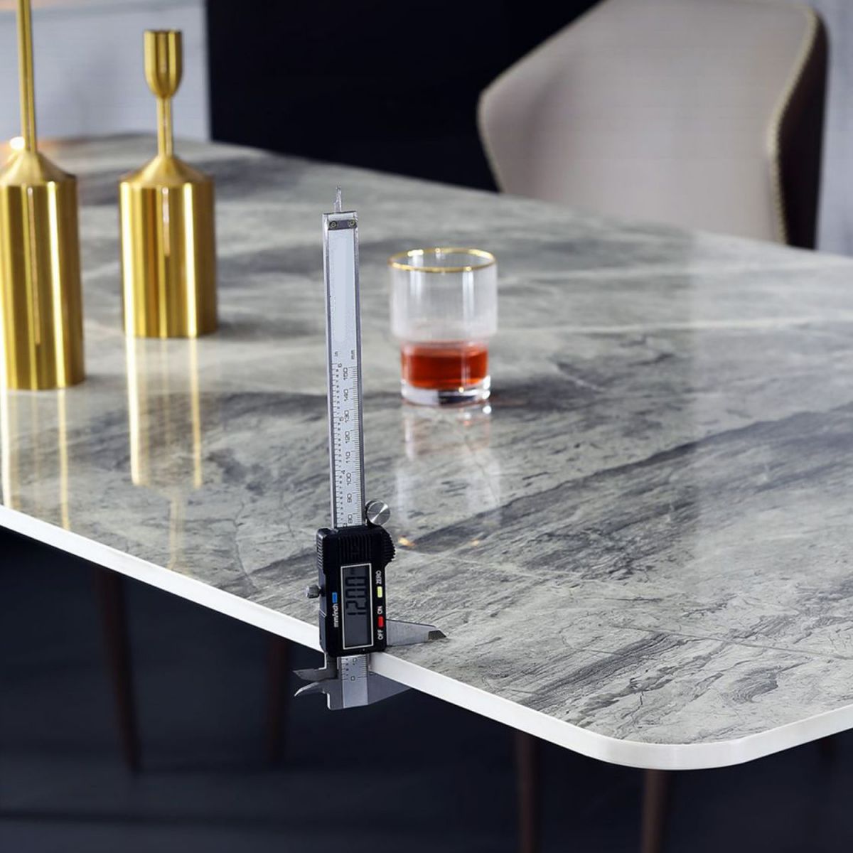 Sintered Stone Dining Table Mid-Century Modern Dining Table with 4 Legs