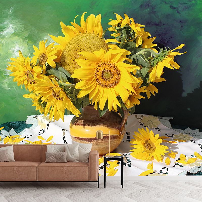 Customized Bouquet Wall Mural Horizontal Photography for Sleeping Room Decoration