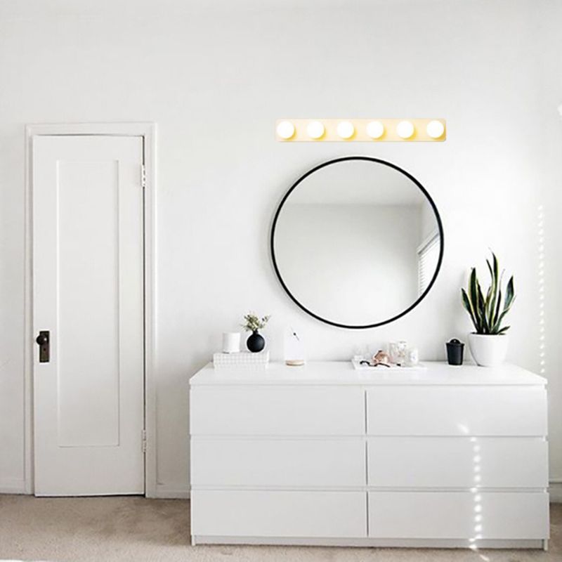 Modern Rectangle Shape Vanity Light with Acrylic Shade for Powder Room Washroom