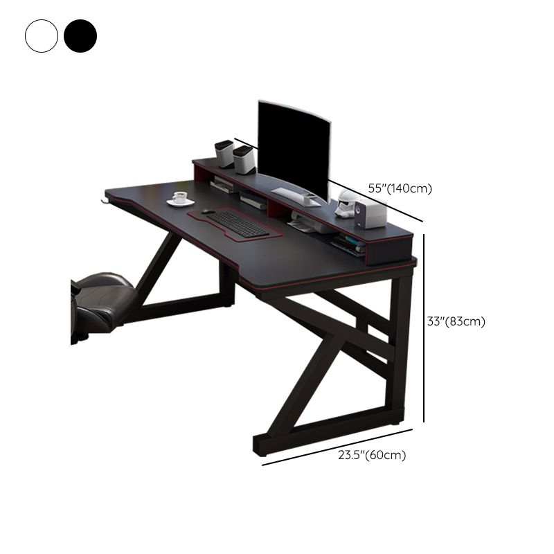 23.62" W Industrial Office Desk Antique Finish Secretary Desk with Metal Legs