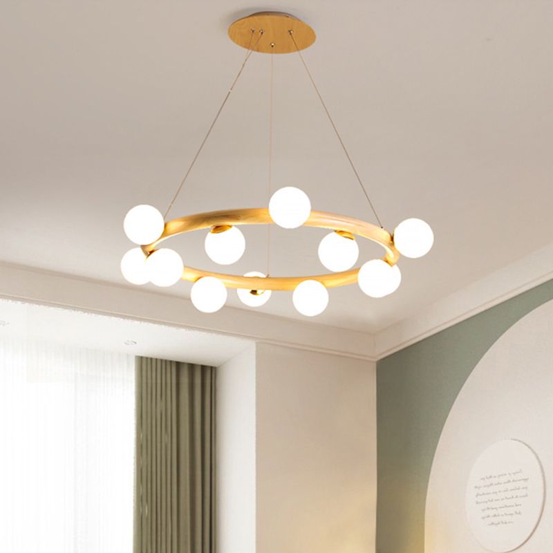 Lampada del lampadario contemporaneo a golf lampada a sospensione in legno per soggiorno