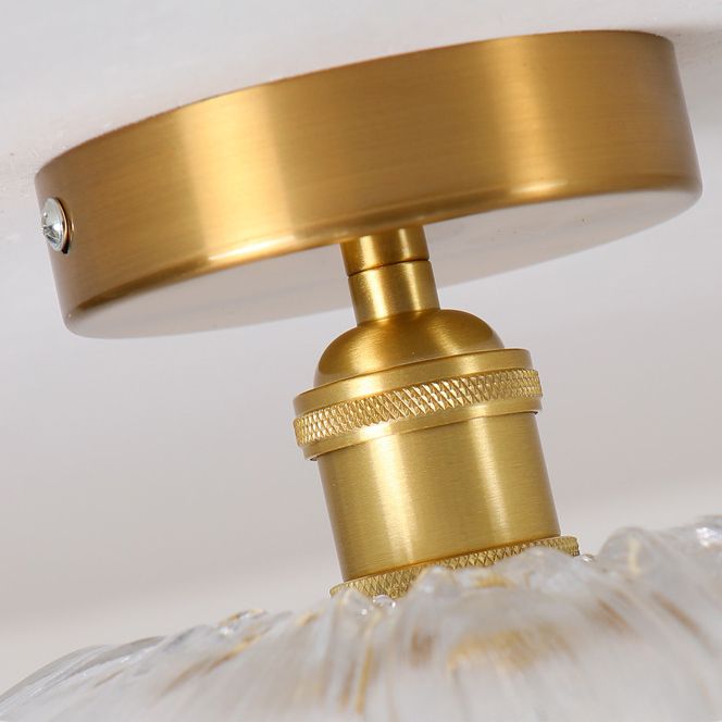 1-Light Ceiling Light Modern Ceiling Mount Light with Glass Shade for Bedroom