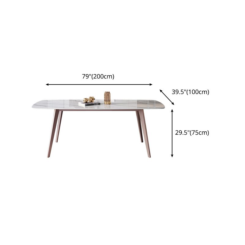 Modern Sintered Stone Top Table Rectangle Table with 4 Legs for Restaurant
