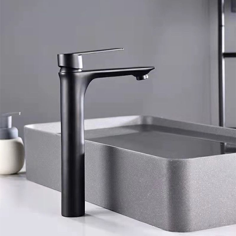 Modern Style Vessel Sink Faucet Lever Handle Copper Low Arc Vessel Faucet