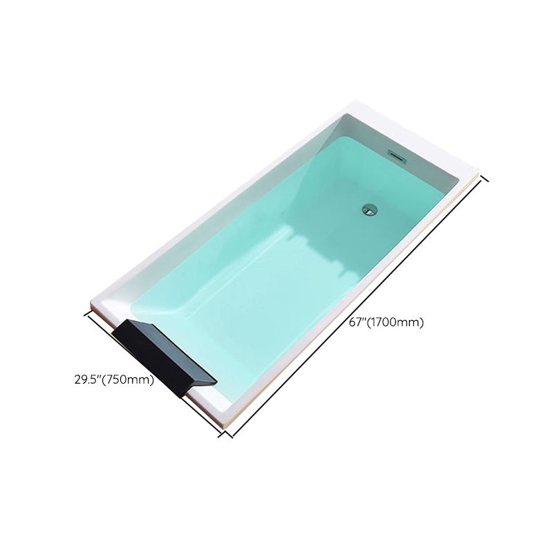 Modern Embedded Bathtub Acrylic Bath Tub with Drain and Massage Device