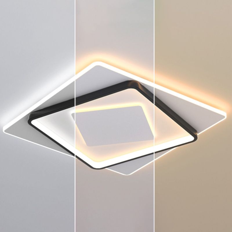 Nouveau Plafonnier LED encastré en acrylique moderne, carré, plafonnier avec 1 lumière