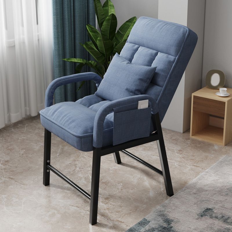 Linen Lounge Chair 17.71" L x 22.44" W x 34.64" H Adjustable Accent Chair with Storage