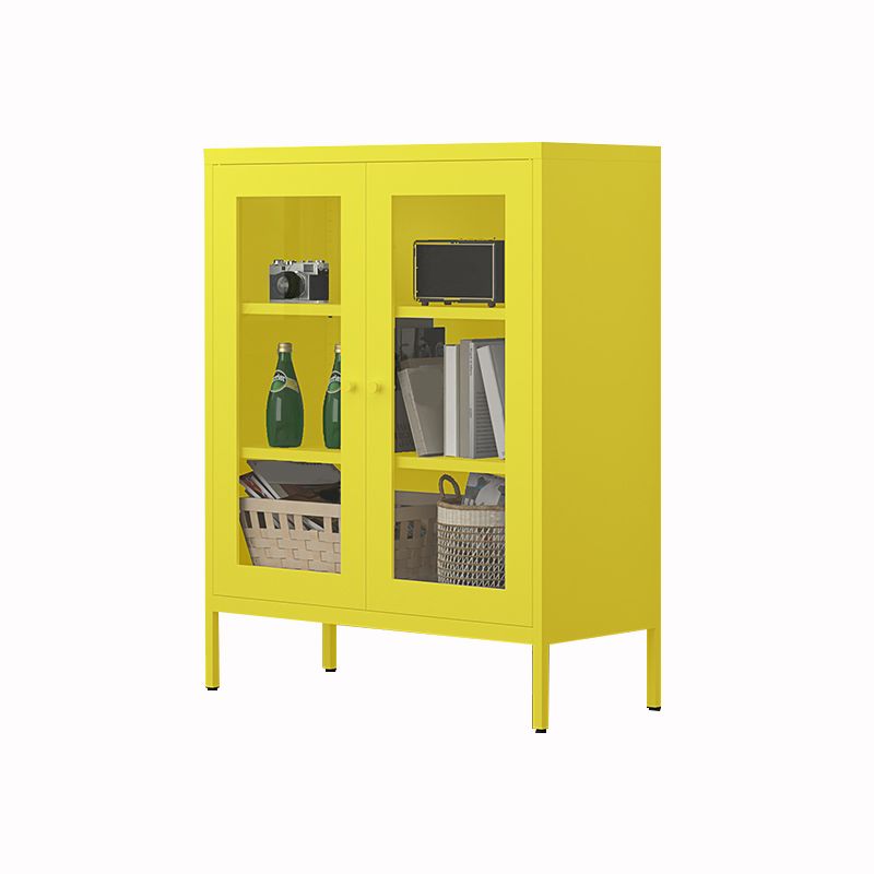 Libreria standard verticale in acciaio scandinavo con porta di vetro tempestiva chiara