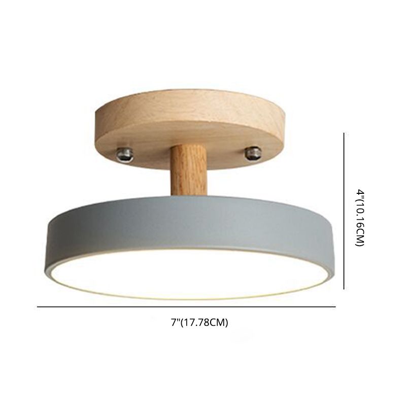Lámpara de techo semi empotrada nórdica LED de metal con montaje semi empotrado para pasillo circular