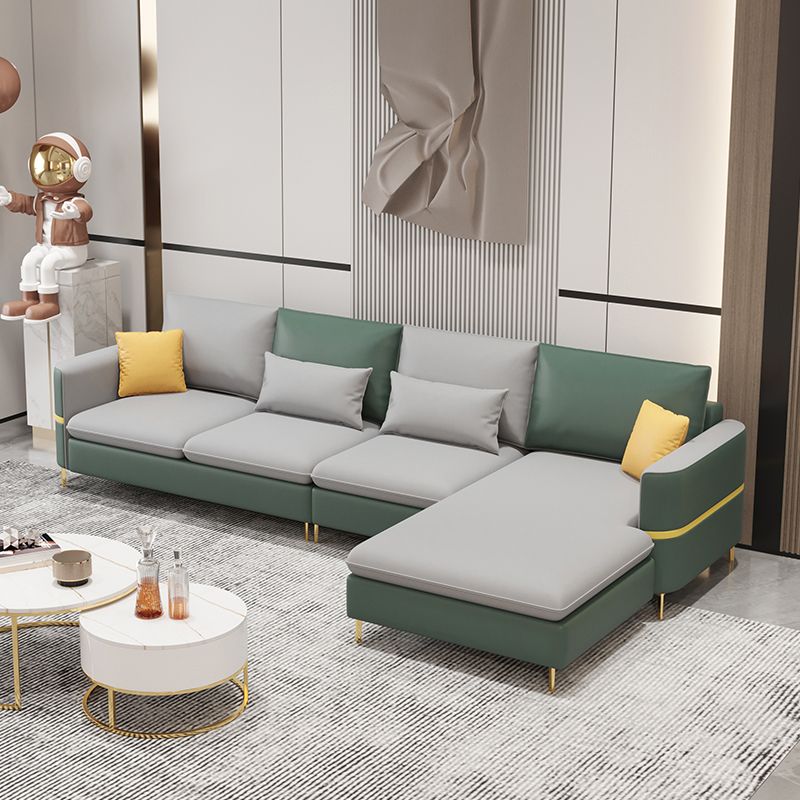 35.43 " H Faux Leather Square Arm Sofa & Chaise for Living Room