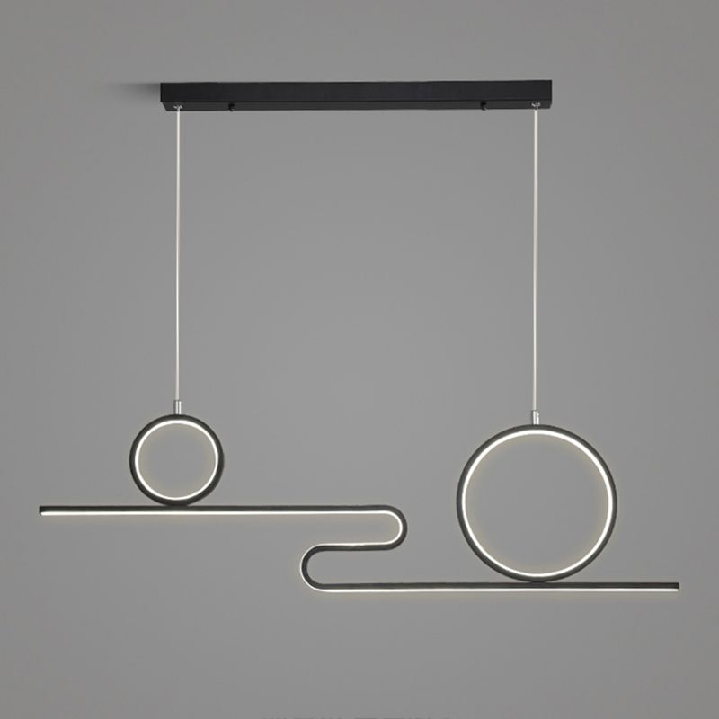 Luces de la isla de forma lineal Luces de estilo contemporáneo 3 accesorios de iluminación colgante de luz