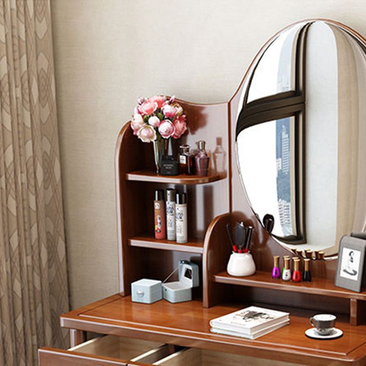 Modern Vanity Table and Stool Set Solid Wood Vanity Desk for Bedroom