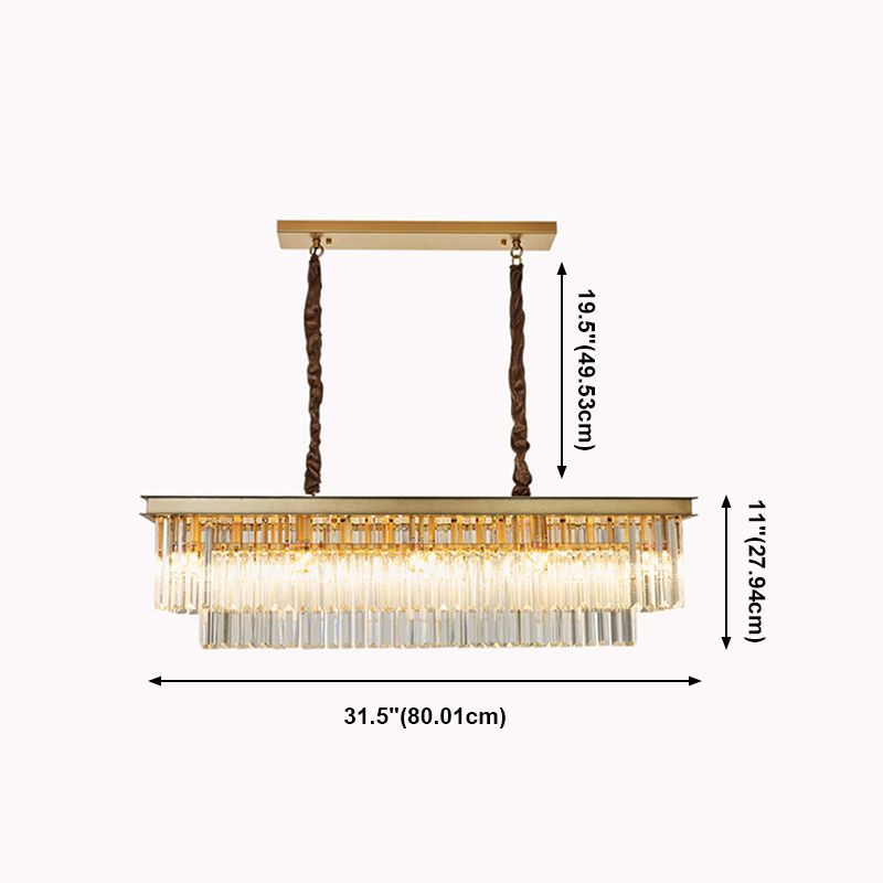 Modern Style Geometric Island Light Fixtures Crystal Island Pendants for Kitchen Island