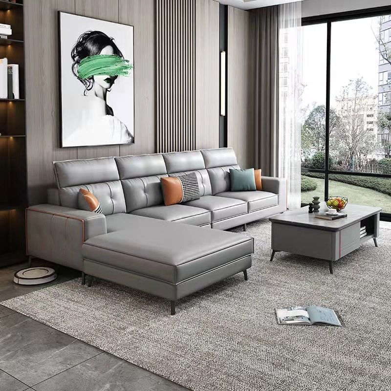 4-Cushion Sectionals,135.8' L x 68.90" W,Faux Leather Sectional Sofa for Living Room