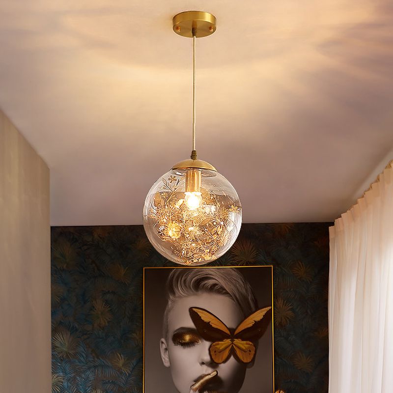 Forme sphérique de style moderne Sanging Sconce Glass 1 Pendante lumineuse pour balcon