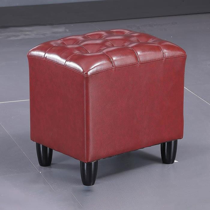 Faux Leather Black Standard Rectangle Pure Color Indoor Standard