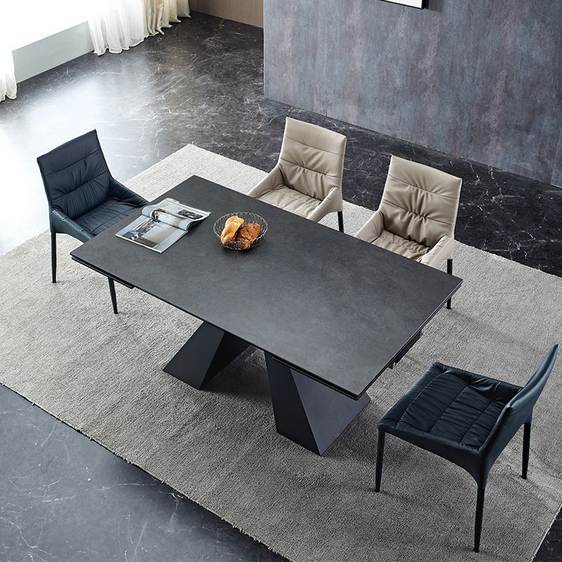 Modern Sintered Stone Extendable Dining Table Set Rectangle Home Dining Set