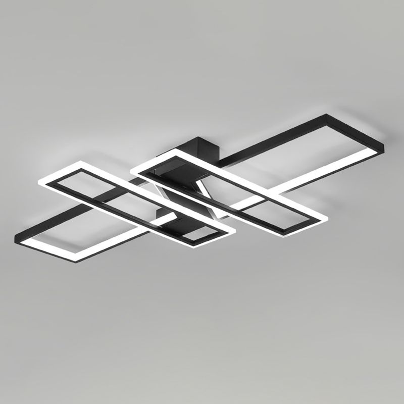 Montaje empotrado de techo de dormitorio LED de metal moderno con luz de montaje semiempotrado de bloque rectangular superpuesto