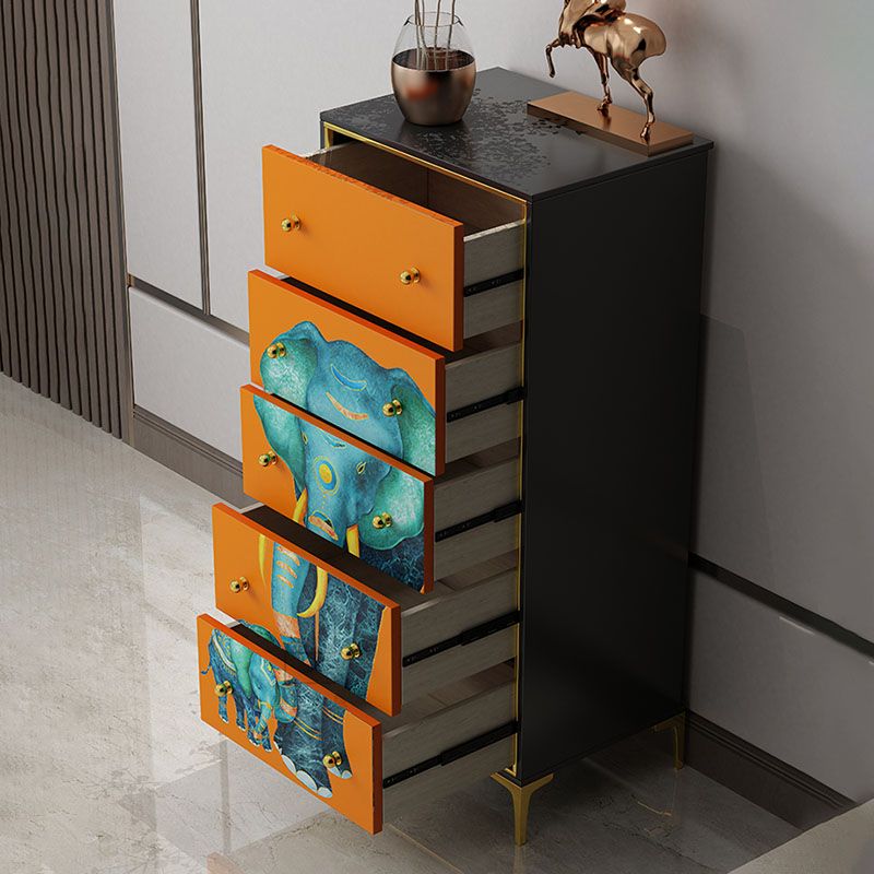 Glam Vertical Storage Chest Wooden Lingerie Chest with Drawers