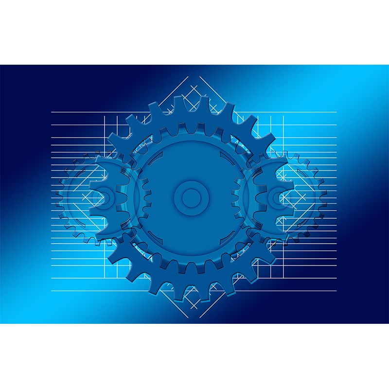 Industrial Gear Mural Wallpaper Mildew Resistant Wall Covering for Garage