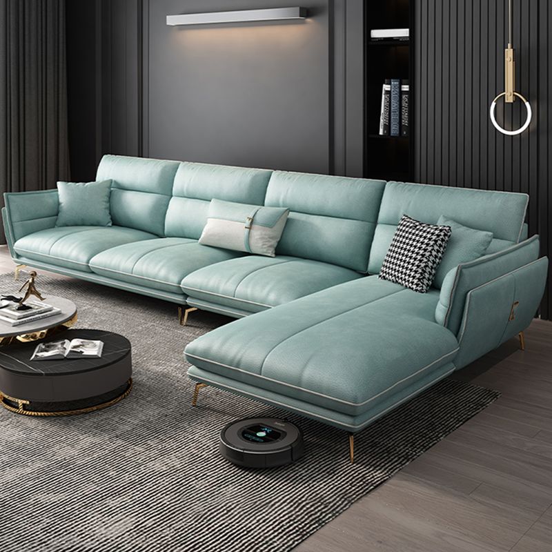 Contemporary Cushions Pillow Top Arm Faux Leather Stationary Seating