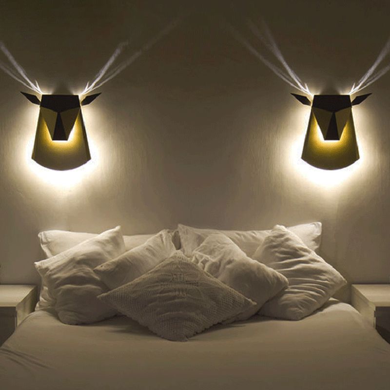 1-Light Geometric Wall Lighting Ideas Modern Style Metal Wall Mount Light Fixture