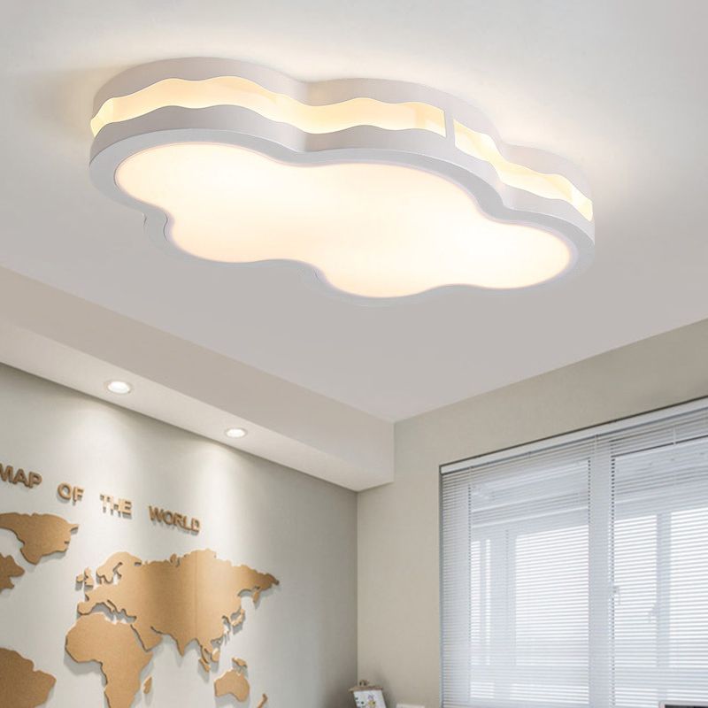 White Cloud Unterputzbeleuchtung, moderne LED-Eisenleuchte in Deckennähe mit warmem/weißem Licht für Kinderzimmer, 26"/22,5" W