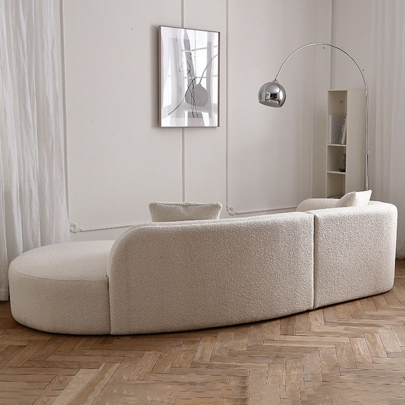 Fabric Scandinavian Curved Sectional 27.55" High Sectional Sofa