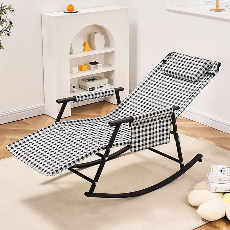 Modern Cotton Rocking Chair Reclining with Pillow for Living Room