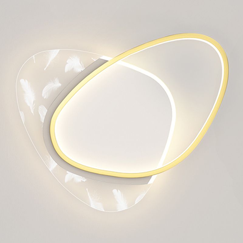 2 Light Geometry Ceiling Lamp Modern Style Metal Ceiling Lighting for Living Room