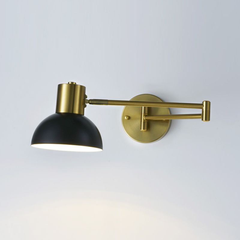 1 Light Swing Arm Wall Lamp Simplicity Metal Wall Mounted Light Fixture