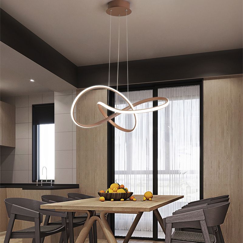 1 Light Twisted Pendant Chandelier Modern Style Metal Hanging Lamps