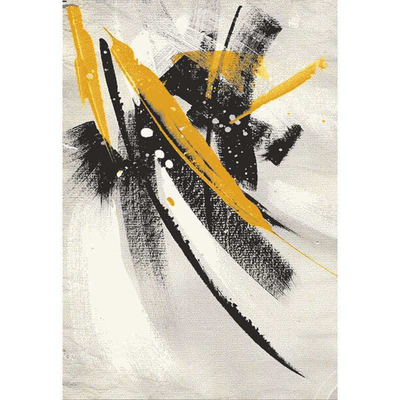 Minimalist Abstract Pattern Rug Multi Colored Polyester Carpet Washable Pet Friendly Anti-Slip Rug for Drawing Room