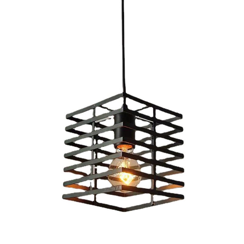 Simple Cage Hanging Island Light Industrial Hanging Lighting Fixture for Dining Room